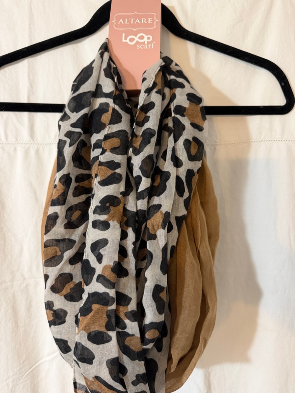 Altare Loop Scarf in Leopard Print and Tan